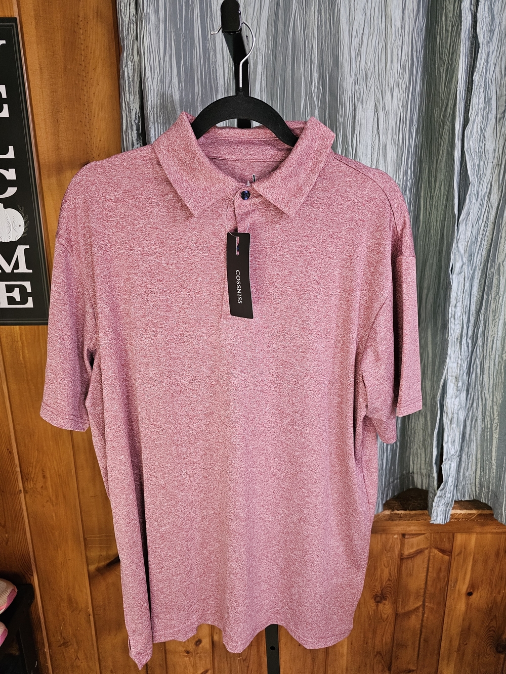 Men's Heather Red Short Sleeve Polo